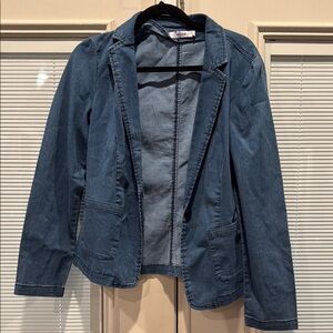 JustFab Blue Tailored Blazer with Notched Lapels